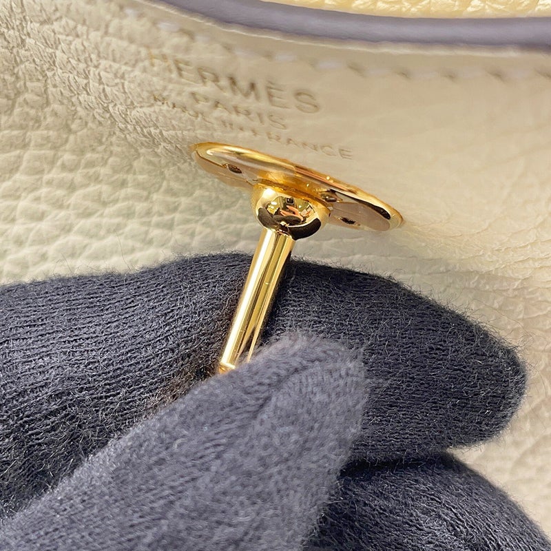 エルメス ハンドバッグ リンディ ミニ クレーム/ゴールド金具 トリヨンクレマンス G刻印 HERMES バッグ 2wayショルダーバッグ