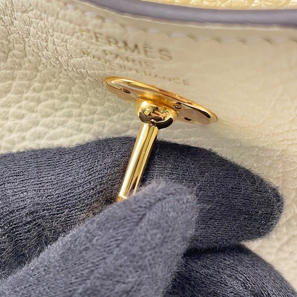 エルメス ハンドバッグ リンディ ミニ クレーム/ゴールド金具 トリヨンクレマンス G刻印 HERMES バッグ 2wayショルダーバッグ