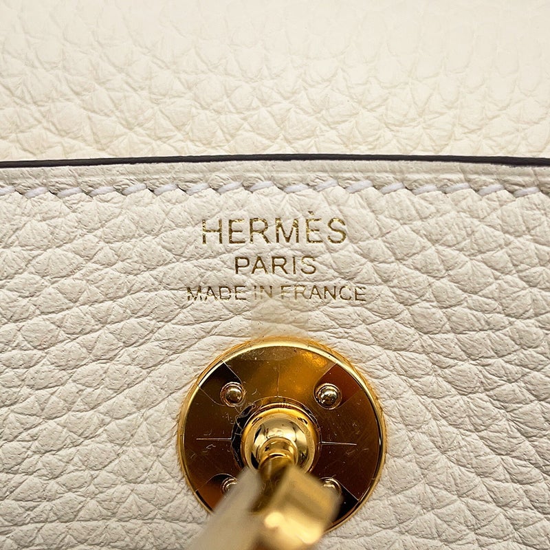 エルメス ハンドバッグ リンディ ミニ クレーム/ゴールド金具 トリヨンクレマンス G刻印 HERMES バッグ 2wayショルダーバッグ