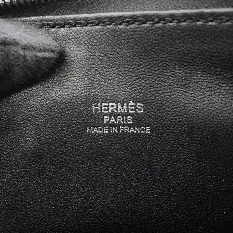 エルメス ボリード1923 ミニ ブラック/シルバー金具 シェブルミゾル K刻印 HERMES 2wayショルダー 黒