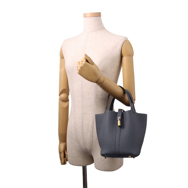 エルメス ハンドバッグ ピコタンロックPM グリミスティ/シャンパンゴールド金具 トリヨンクレマンス K刻印 HERMES