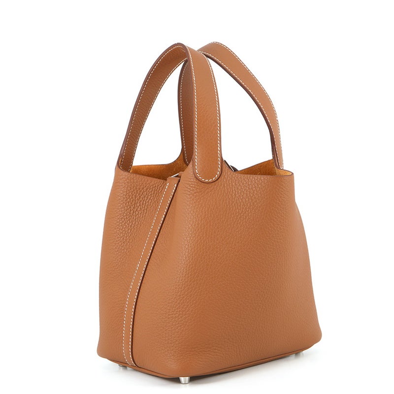 エルメス ハンドバッグ ピコタンロックPM ゴールド/シルバー金具 トリヨンクレマンス G刻印 HERMES トートバッグ