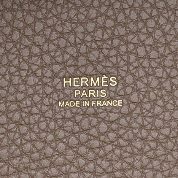 エルメス ハンドバッグ ピコタンロックMM エトゥープ/ゴールド金具 トリヨンクレマンス K刻印 HERMES トートバッグ