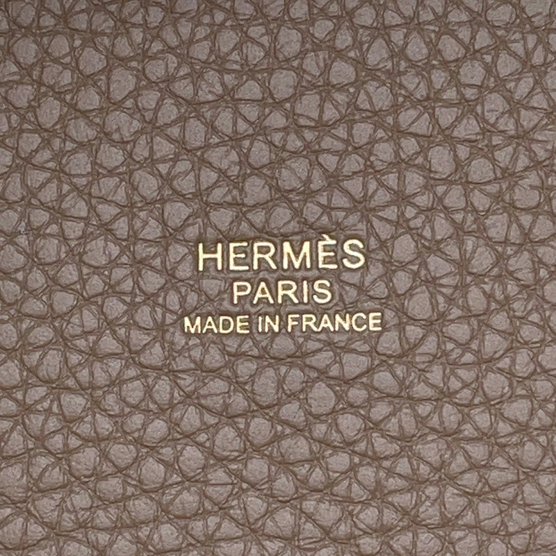 エルメス ハンドバッグ ピコタンロックMM エトゥープ/ゴールド金具 トリヨンクレマンス K刻印 HERMES トートバッグ