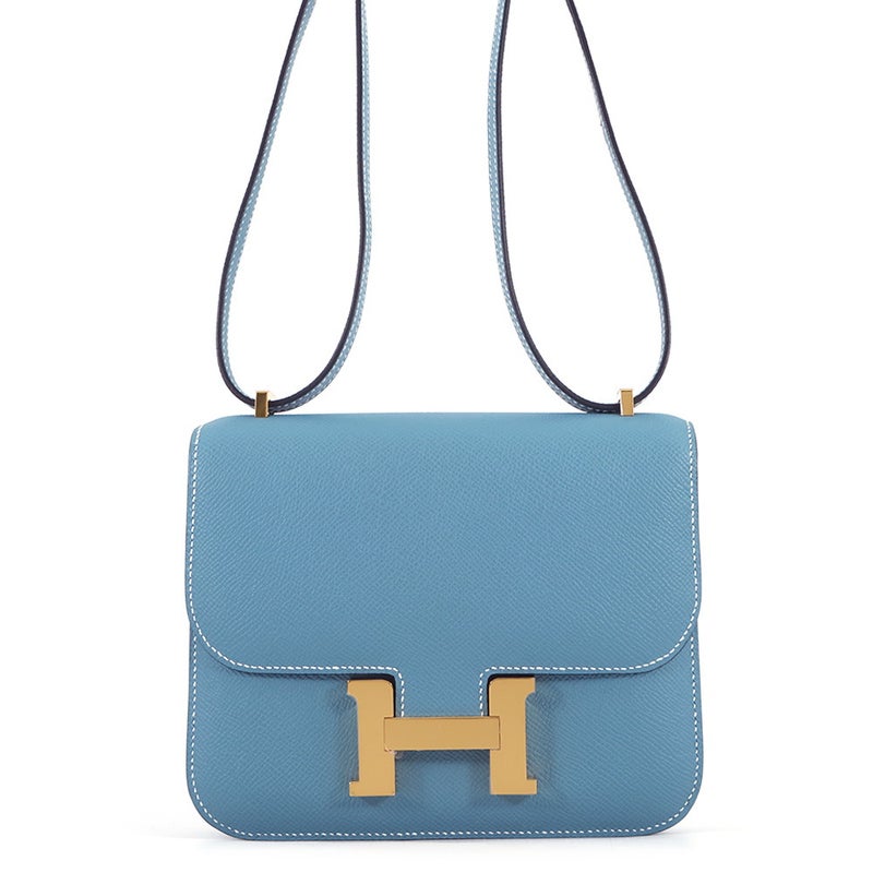 エルメス ショルダーバッグ ミニ コンスタンス3 ミロワール ニューブルージーン/ゴールド金具 エプソン W刻印 HERMES