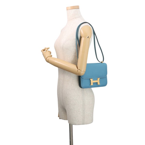 エルメス ショルダーバッグ ミニ コンスタンス3 ミロワール ニューブルージーン/ゴールド金具 エプソン W刻印 HERMES