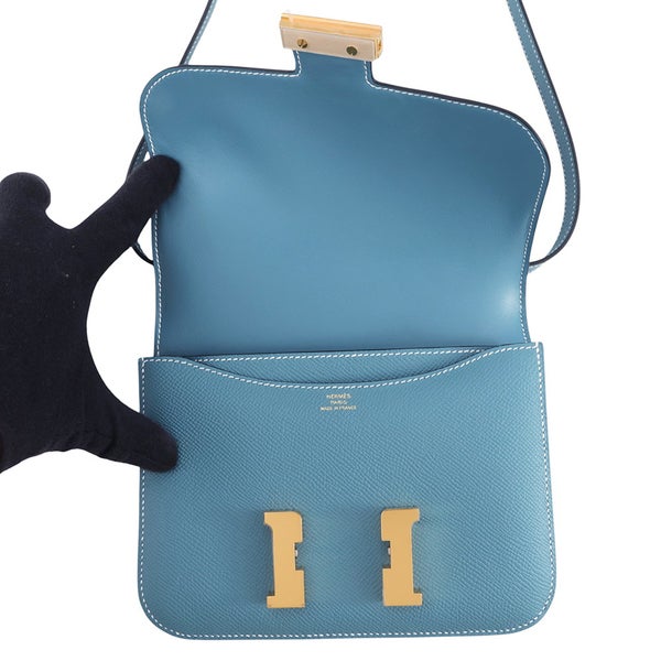 エルメス ショルダーバッグ ミニ コンスタンス3 ミロワール ニューブルージーン/ゴールド金具 エプソン W刻印 HERMES