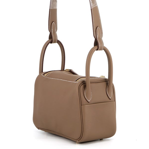 エルメス ハンドバッグ リンディ ミニ エトゥープ/ゴールド金具 スイフト G刻印 HERMES バッグ 2wayショルダーバッグ