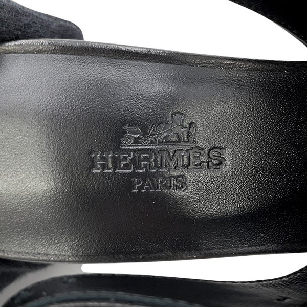エルメス サンダル マルリー45 ナッパレザー レディースサイズ37 HERMES ヒール 靴 黒