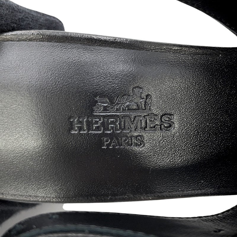 エルメス サンダル マルリー45 ナッパレザー レディースサイズ37 HERMES ヒール 靴 黒