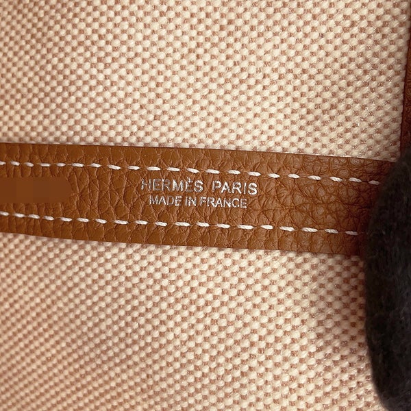 エルメス トートバッグ ネオ・ガーデン41 ヴォヤージュ ゴールド/エクリュ/シルバー金具 トワルアッシュ /ネゴンダ K刻印 HERMES