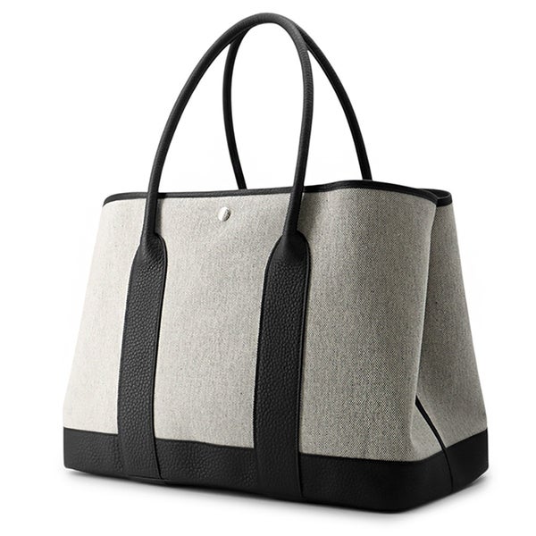 エルメス トートバッグ ネオ・ガーデン41 ヴォヤージュ ブラック/エクリュ/シルバー金具 トワルオフィシェ/ネゴンダ K刻印 黒