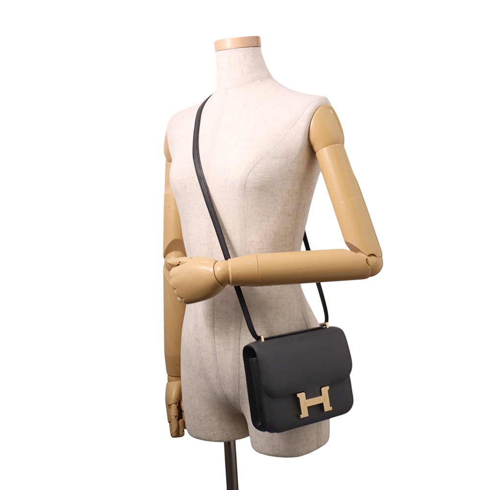 エルメス HERMES ショルダーバッグ コンスタンス3 ミニ ミロワール ヴォーエプソン クレ シャンパンゴールド金具 オフホワイト 2024年製 W 【保存袋】【中古】 エルメス ショルダーバッグ ミニ コンスタンス3 ミロワール プロン