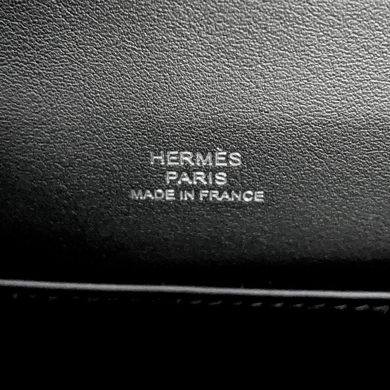 エルメス ハンドバッグ ポシェットケリー ブラック/シルバー金具 スイフト G刻印 HERMES 黒