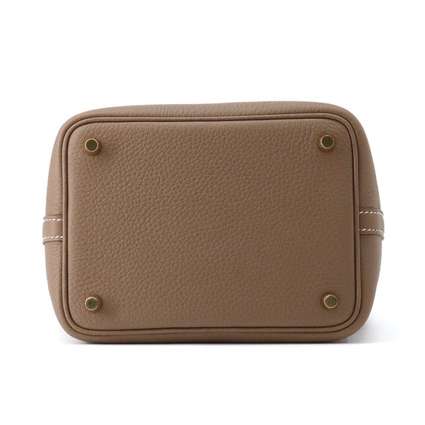 エルメス ハンドバッグ ピコタンロックPM エトゥープ/ゴールド金具 トリヨンクレマンス G刻印 HERMES