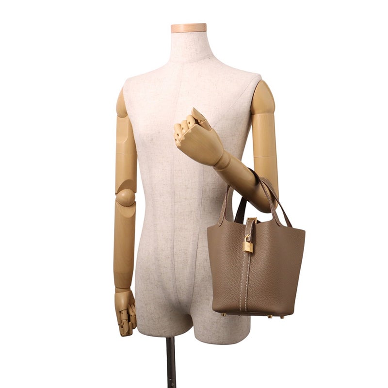 エルメス ハンドバッグ ピコタンロックPM エトゥープ/ゴールド金具 トリヨンクレマンス G刻印 HERMES
