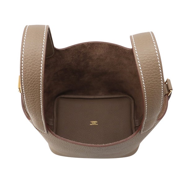 エルメス ハンドバッグ ピコタンロックPM エトゥープ/ゴールド金具 トリヨンクレマンス G刻印 HERMES