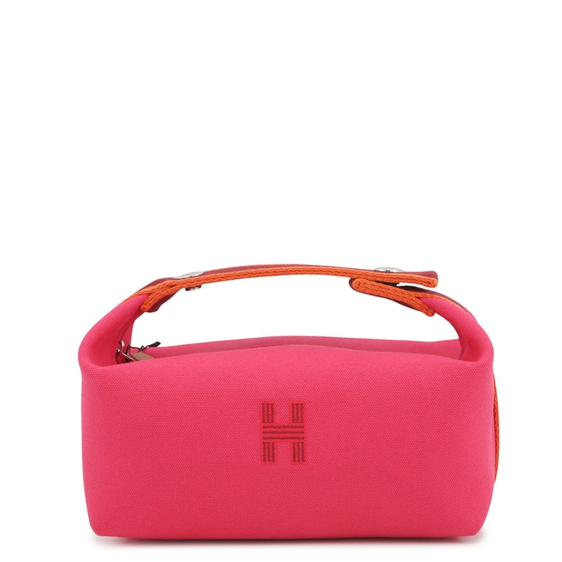 エルメス ポーチ ブリッド・ア・ブラックPM ハイビスカス/シルバー金具 キャンバス HERMES バッグ 小物入れ
