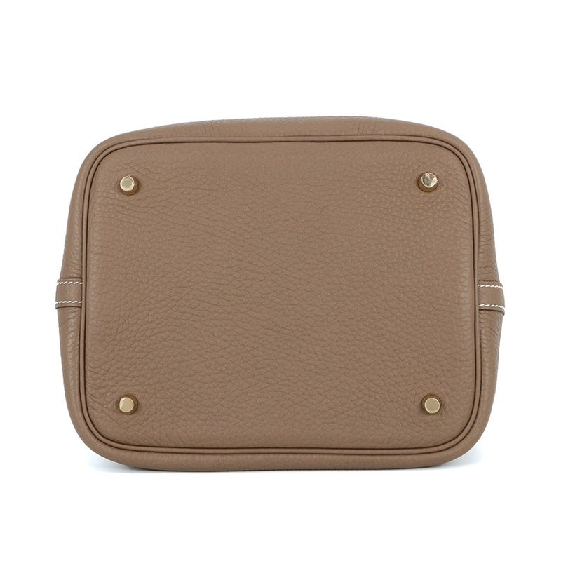 エルメス ハンドバッグ ピコタンロックMM エトゥープ/ゴールド金具 トリヨンクレマンス B刻印 HERMES トートバッグ