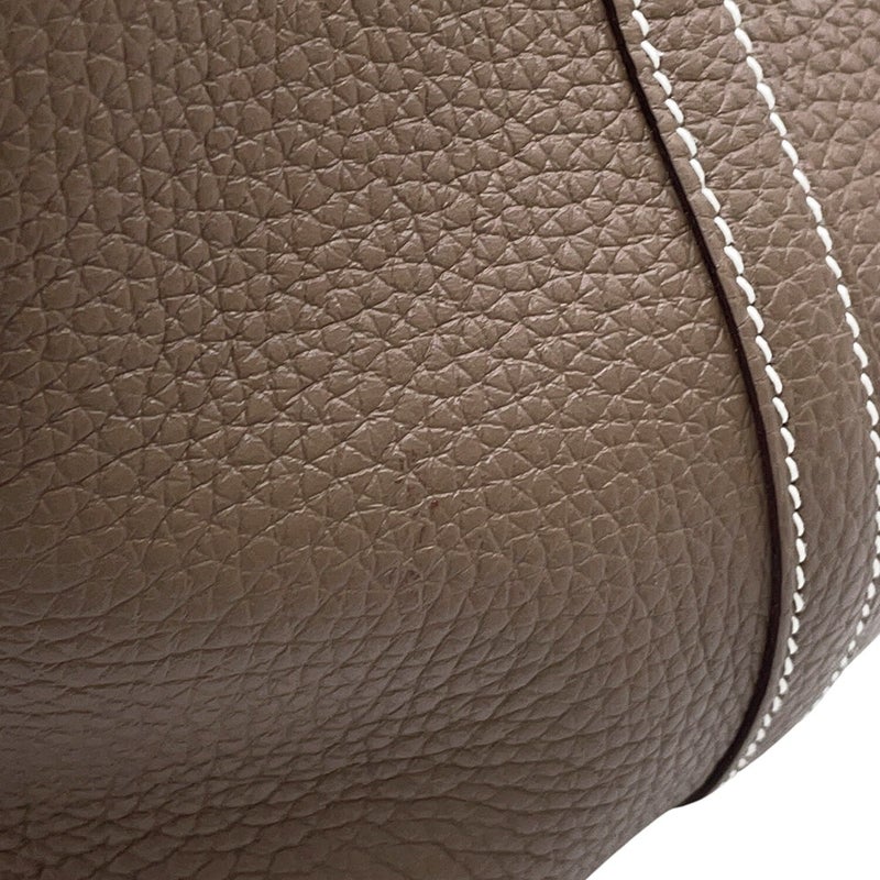 エルメス ハンドバッグ ピコタンロックMM エトゥープ/ゴールド金具 トリヨンクレマンス B刻印 HERMES トートバッグ