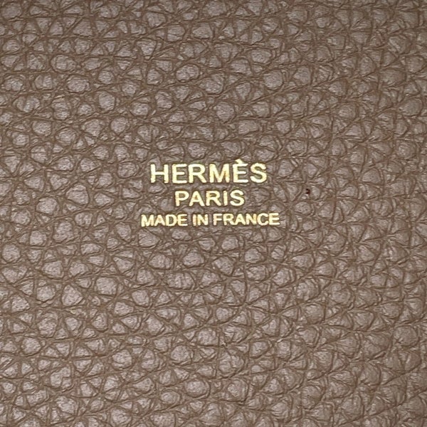 エルメス ハンドバッグ ピコタンロックMM エトゥープ/ゴールド金具 トリヨンクレマンス B刻印 HERMES トートバッグ