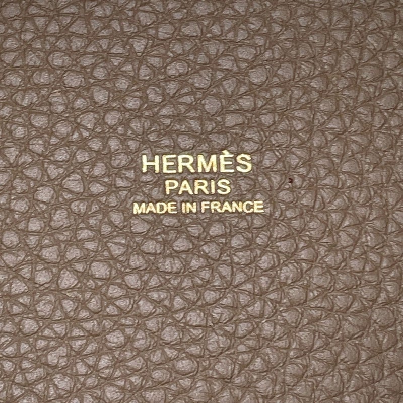 エルメス ハンドバッグ ピコタンロックMM エトゥープ/ゴールド金具 トリヨンクレマンス B刻印 HERMES トートバッグ