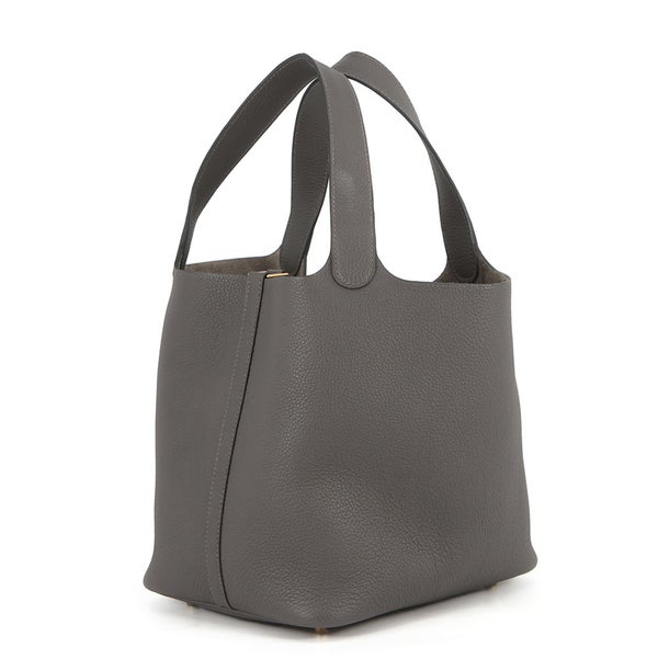 エルメス ハンドバッグ ピコタンロックMM グラファイト/ゴールド金具 トリヨンモーリス U刻印 HERMES トートバッグ
