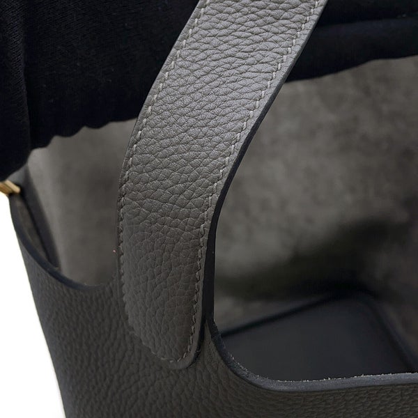 エルメス ハンドバッグ ピコタンロックMM グラファイト/ゴールド金具 トリヨンモーリス U刻印 HERMES トートバッグ