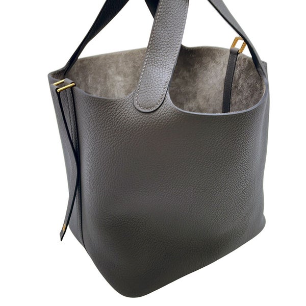 エルメス ハンドバッグ ピコタンロックMM グラファイト/ゴールド金具 トリヨンモーリス U刻印 HERMES トートバッグ
