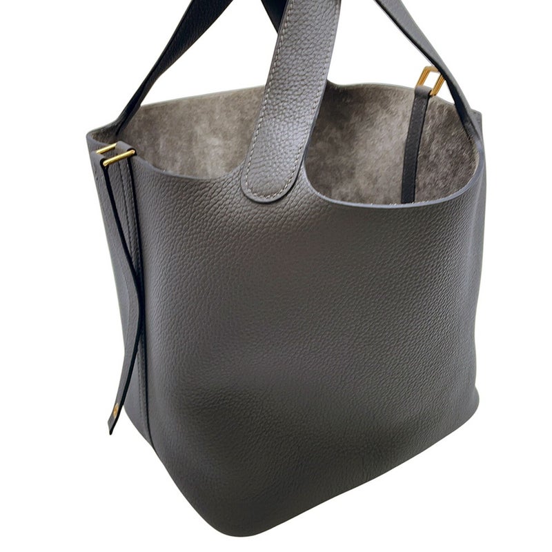 エルメス ハンドバッグ ピコタンロックMM グラファイト/ゴールド金具 トリヨンモーリス U刻印 HERMES トートバッグ