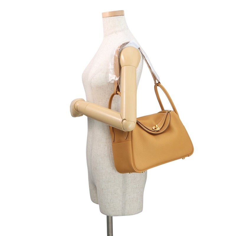 エルメス ハンドバッグ リンディ26  ナチュラルサブレ/ゴールド金具 トリヨンクレマンス K刻印 HERMES 2way ショルダーバッグ
