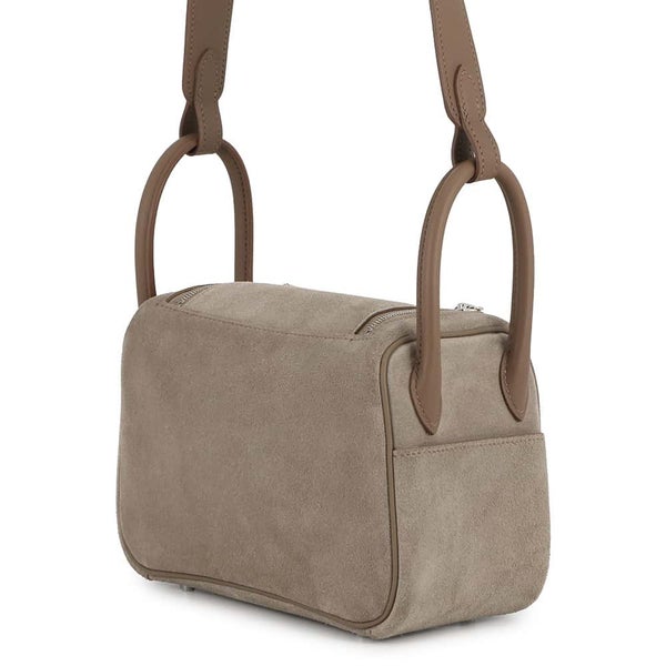 エルメス ハンドバッグ リンディ ミニ エトゥープ/グリスカイユ/シルバー金具 グリズリー/スイフト K刻印 HERMES