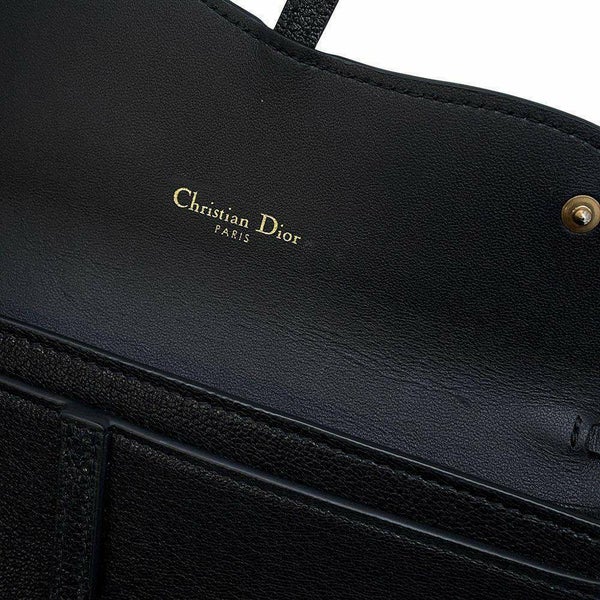 クリスチャン・ディオール チェーンウォレット サドル ロング レザー S5614CBAA Christian Dior 黒