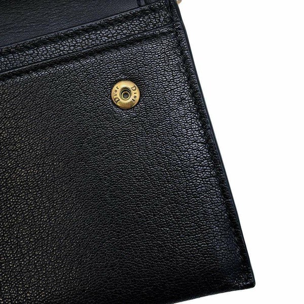 クリスチャン・ディオール チェーンウォレット サドル ロング レザー S5614CBAA Christian Dior 黒