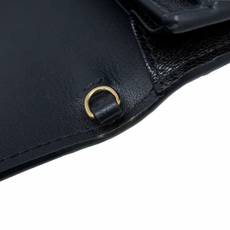 クリスチャン・ディオール チェーンウォレット サドル ロング レザー S5614CBAA Christian Dior 黒