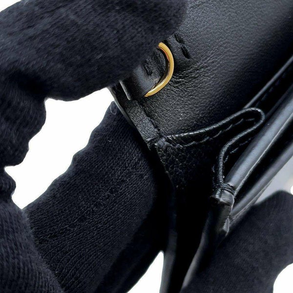 クリスチャン・ディオール チェーンウォレット サドル ロング レザー S5614CBAA Christian Dior 黒