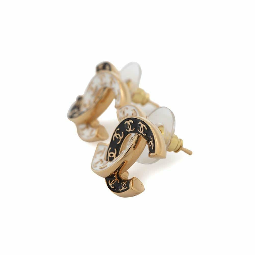 CHANEL シャネル ココマーク 片耳 ピアス バイカラー シルバー