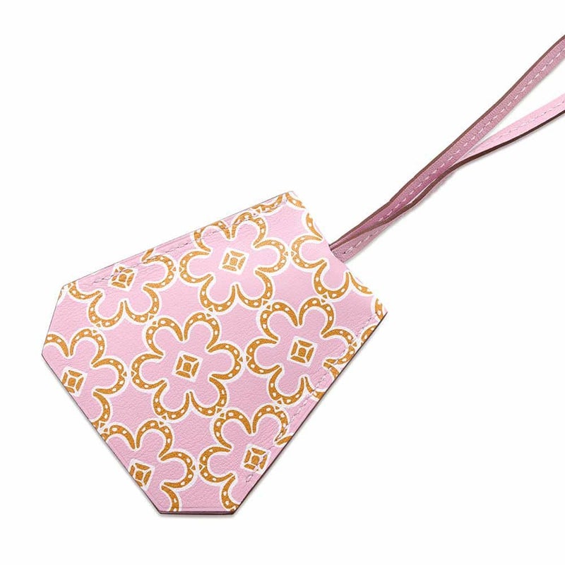 エルメス ロングネックレス クロシェット ラッキー・デイジー モーヴシルベストル/キュイーブル/ホワイト/シルバー金具 スイフト/メタル 白