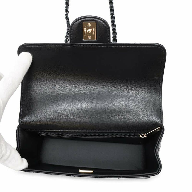 シャネル ハンドバッグ マトラッセ ココマーク ラムスキン AS5243 CHANEL 2wayショルダーバッグ 黒