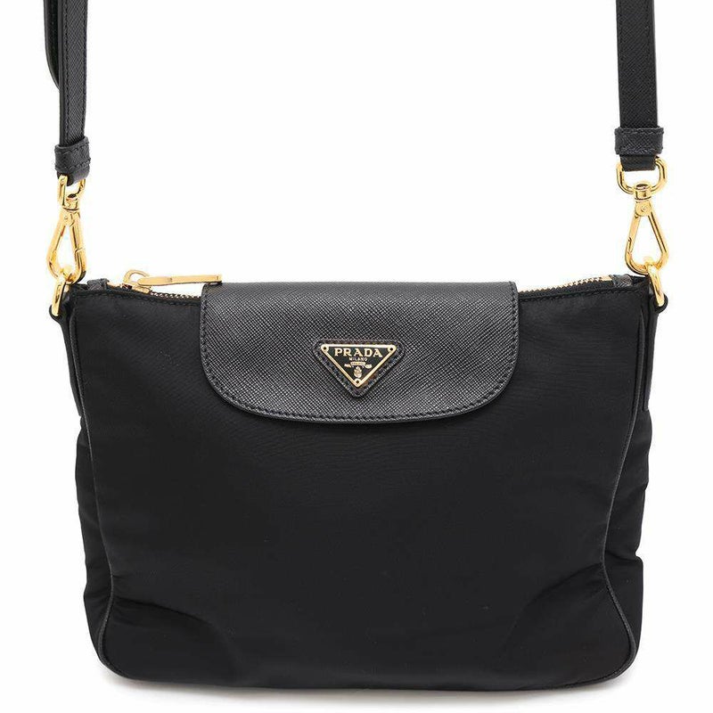 プラダ ショルダーバッグ トライアングルロゴ ナイロン 1BH933 PRADA 黒
