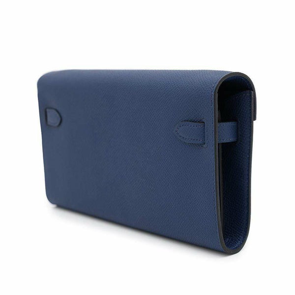エルメス ケリーウォレット ロング トゥーゴー ブルーネイビー/ゴールド金具 エプソン W刻印 HERMES