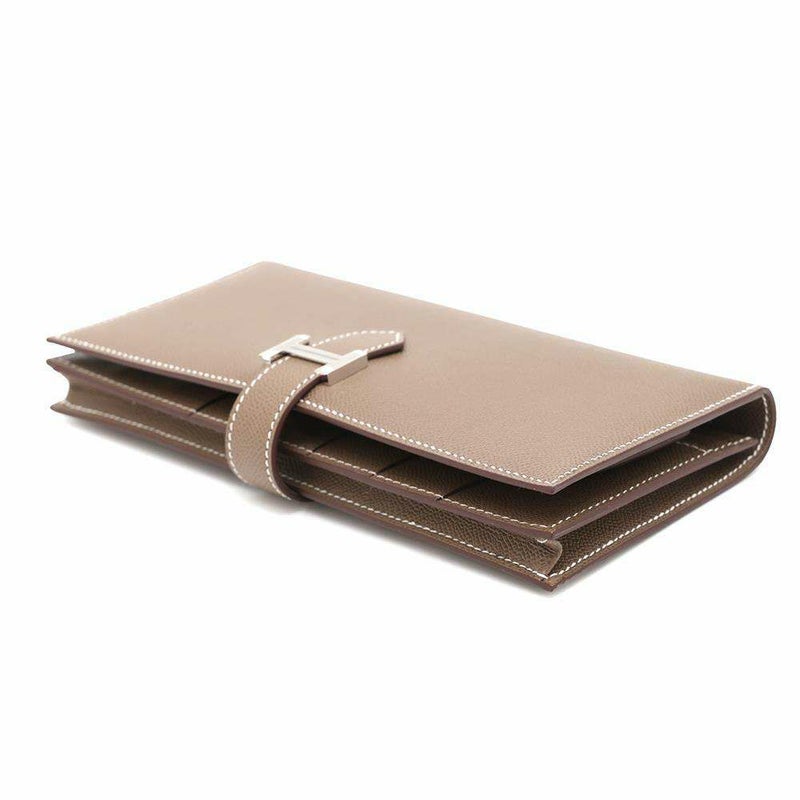 エルメス 長財布 ベアンスフレ エトゥープ/シルバー金具 ヴォーマダム W刻印 HERMES 財布
