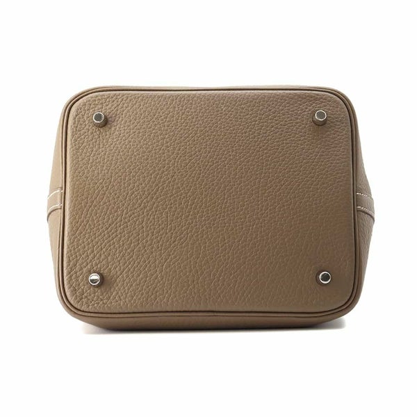 エルメス ハンドバッグ ピコタンロックMM エトゥープ/シルバー金具 トリヨンクレマンス B刻印