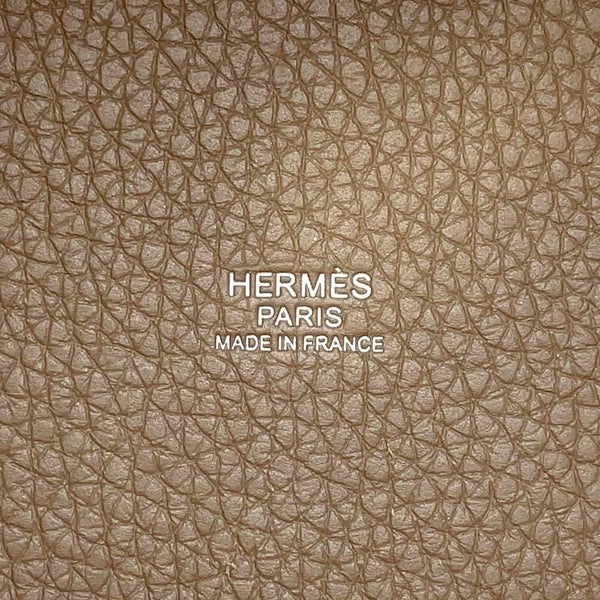 エルメス ハンドバッグ ピコタンロックMM エトゥープ/シルバー金具 トリヨンクレマンス B刻印