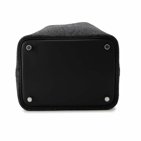 エルメス ハンドバッグ ピコタンロックPM グリモワイヤン/ブラック/シルバー金具 フェルト/スイフト U刻印 黒