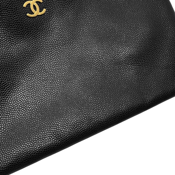 シャネル ハンドバッグ CHANEL 22 マトラッセ スモール キャビアスキン AS3260 ポーチ付き 黒