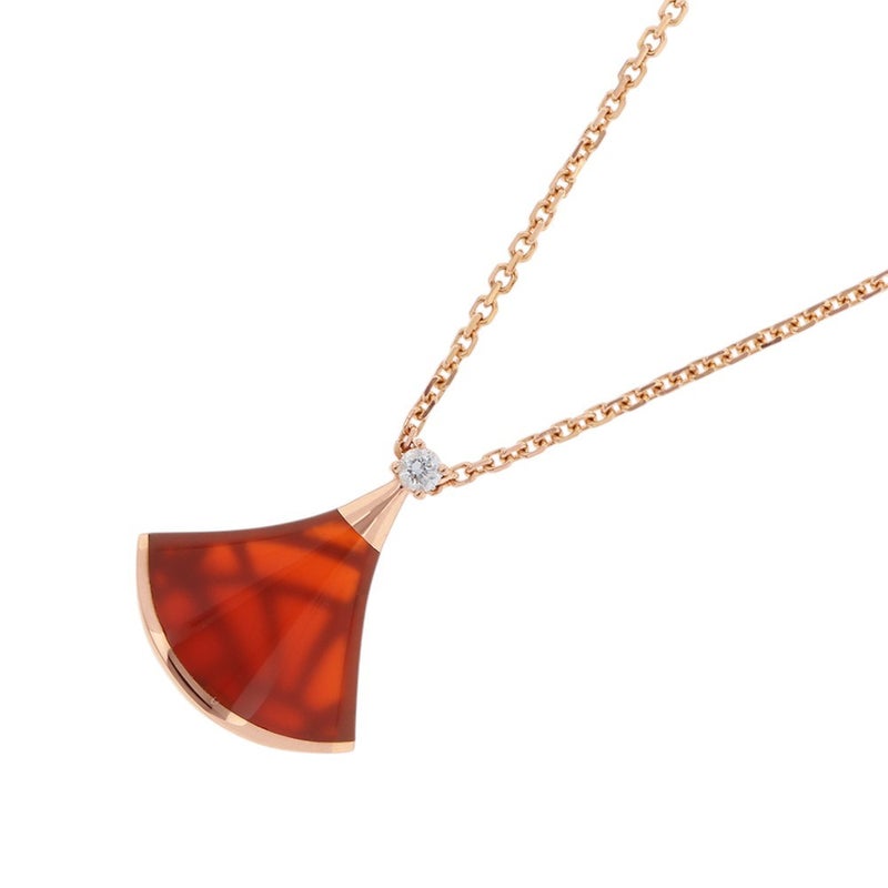 ブルガリ ネックレス ディーヴァ ドリーム カーネリアン/ダイヤモンド 1P 0.03ct K18PGピンクゴールド 359987 BVLGARI ペンダント