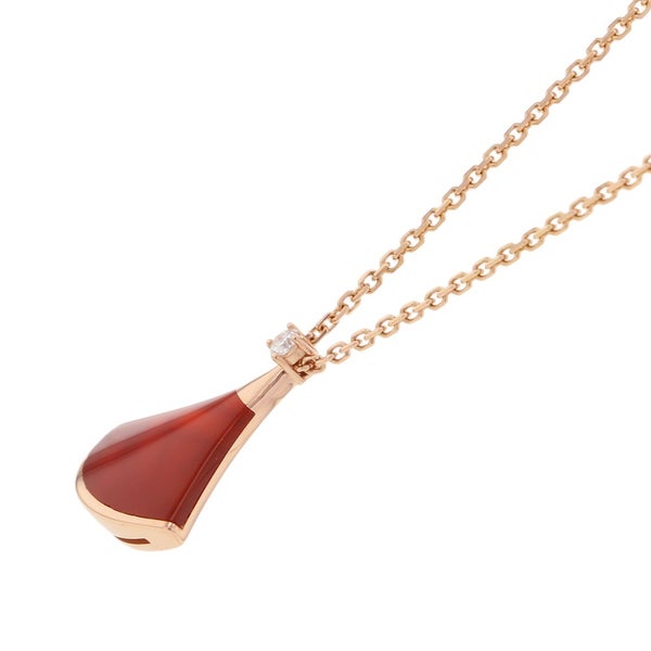 ブルガリ ネックレス ディーヴァ ドリーム カーネリアン/ダイヤモンド 1P 0.03ct K18PGピンクゴールド 359987 BVLGARI ペンダント