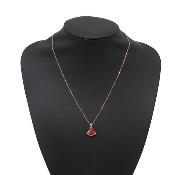 ブルガリ ネックレス ディーヴァ ドリーム カーネリアン/ダイヤモンド 1P 0.03ct K18PGピンクゴールド 359987 BVLGARI ペンダント
