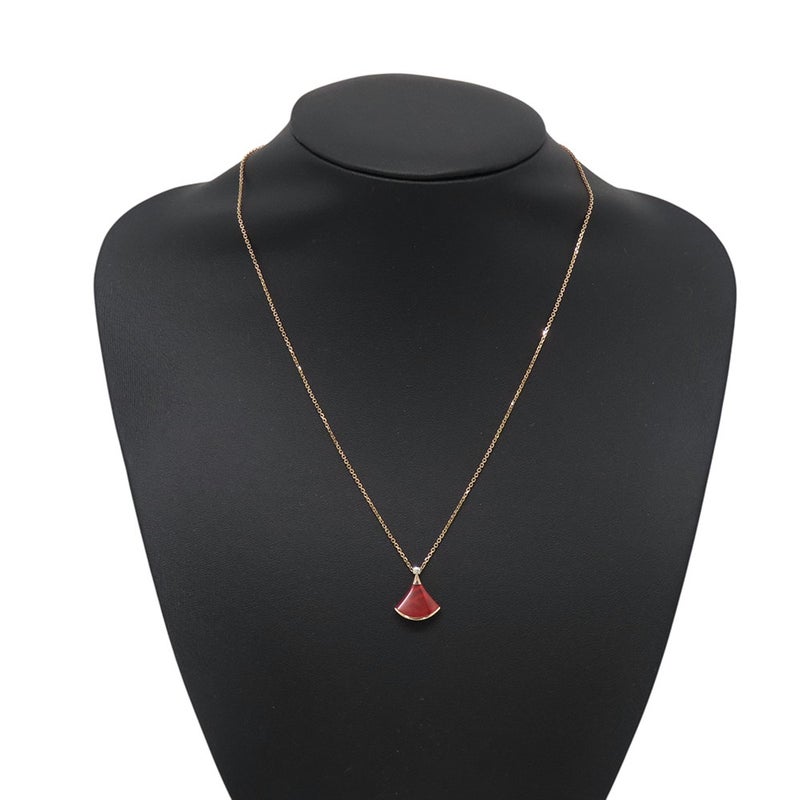 ブルガリ ネックレス ディーヴァ ドリーム カーネリアン/ダイヤモンド 1P 0.03ct K18PGピンクゴールド 359987 BVLGARI ペンダント